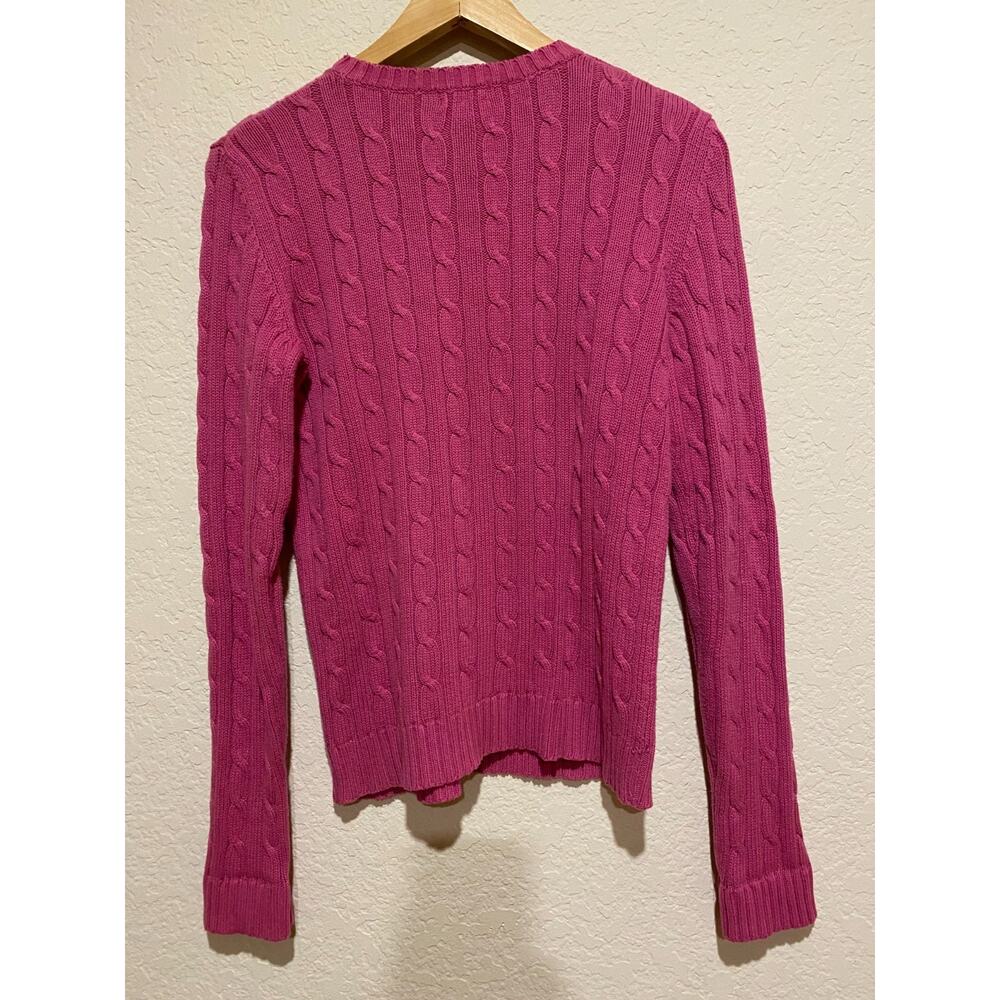 Steve & Barry's Pink Cableknit Sweater Size M Fisherman‎ Chunky Cotton Preppy - Picture 6 of 8